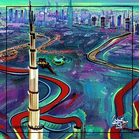 نقاشی برج خلیفه دبی