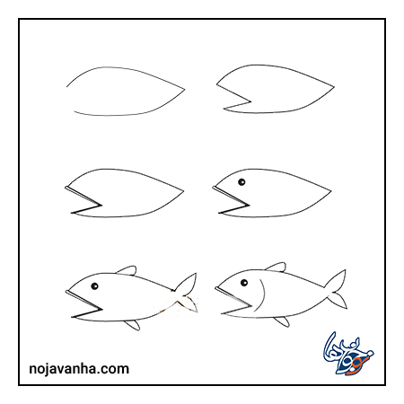 آموزش نقاشی ماهی گام به گام