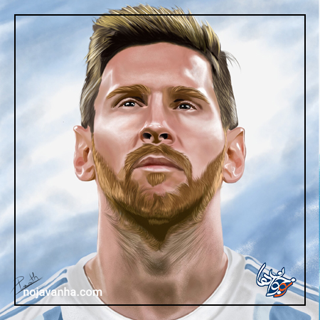 نقاشی چهره لیونل مسی در جام جهانی آراژانتین