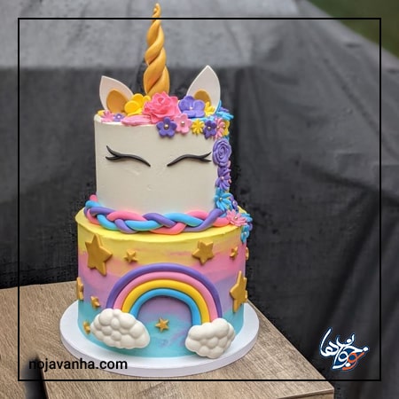 کیک تولد دو طبقه دخترانه جدید