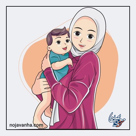 نقاشی روز مادر با حجاب