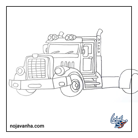 t مراحل آموزش نقاشی کامیون و تریلی ساده