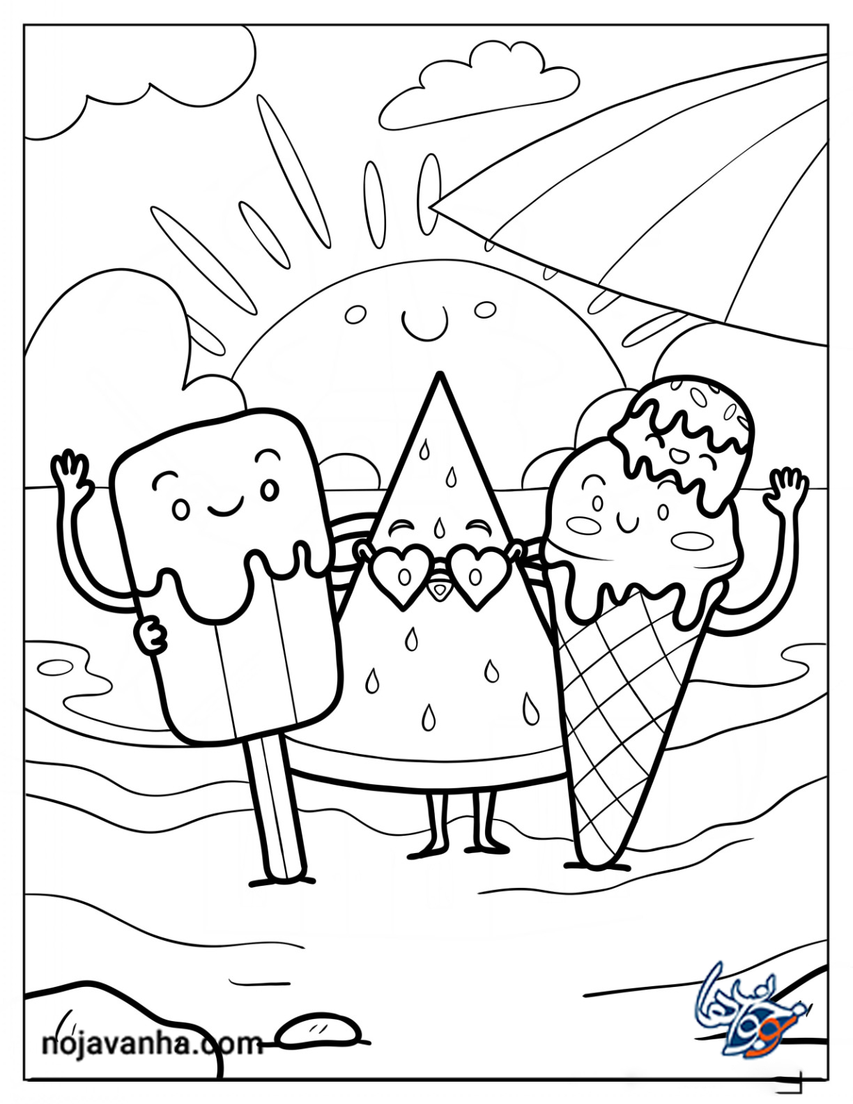 رنگ آمیزی و نقاشی تابستان برای کودکان /نقاشی بستنی